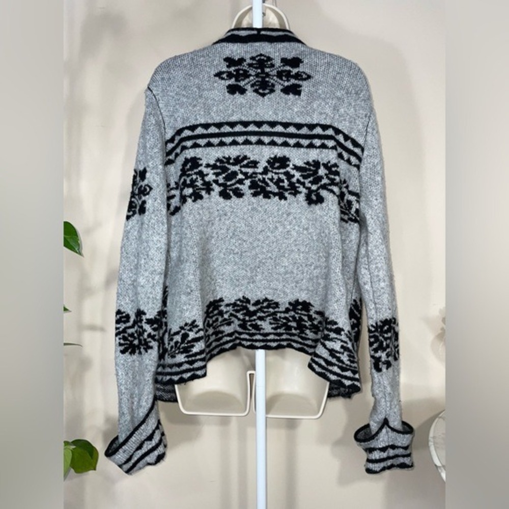 Wool Blend Essitam Zora Mexico Cardigan W/ M Grey Black Floral Knit LN/NWOT - Picture 3 of 10